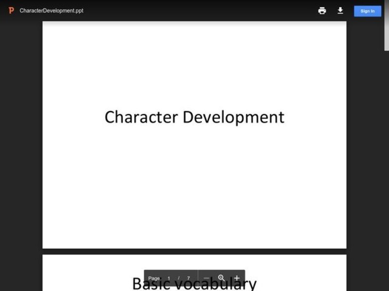 Character Development PPT