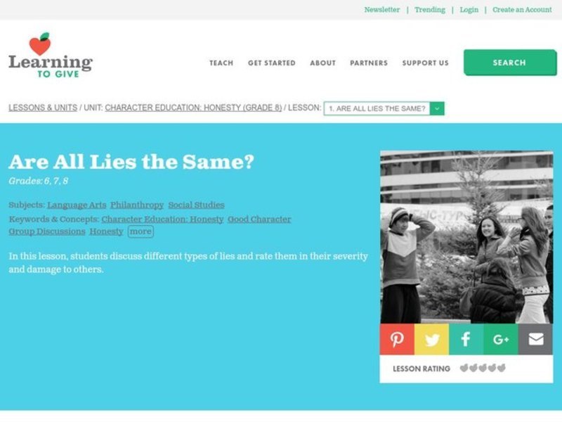 Character Education: Honesty Lesson Plan