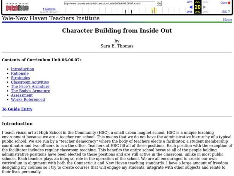 Character Building from Inside Out Lesson Plan