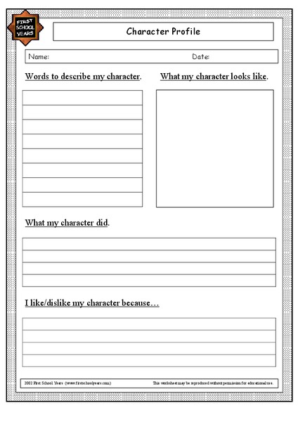 Character Profile Worksheet