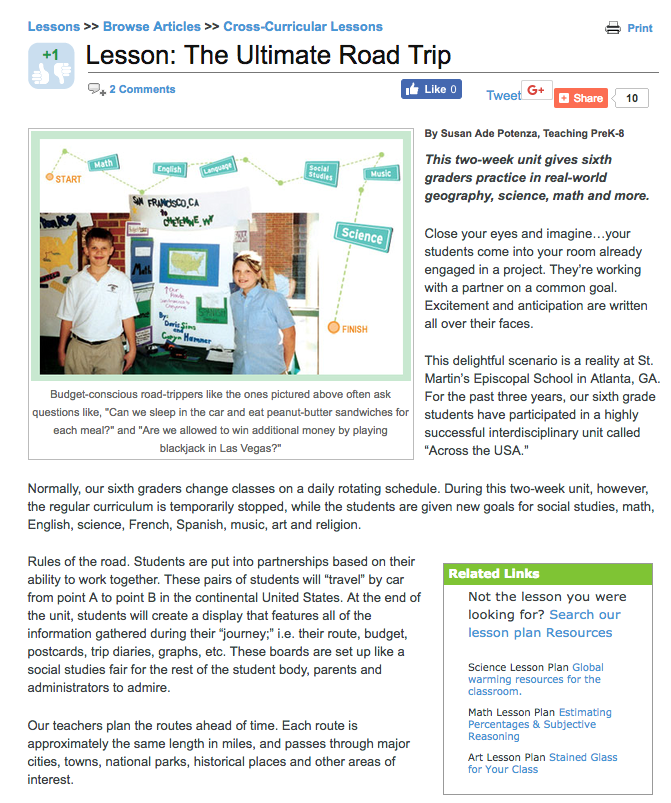 The Ultimate Road Trip Lesson Plan