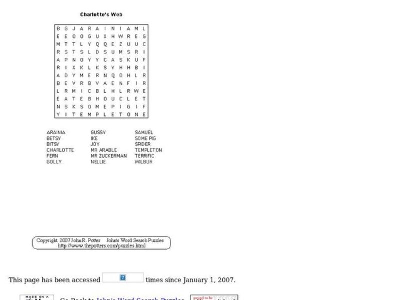 Charlotte's Web Worksheet