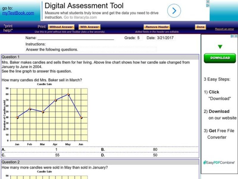 Charts and Graphs Worksheet