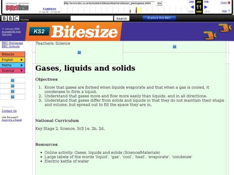 Gases, Liquids And Solids Lesson Plan