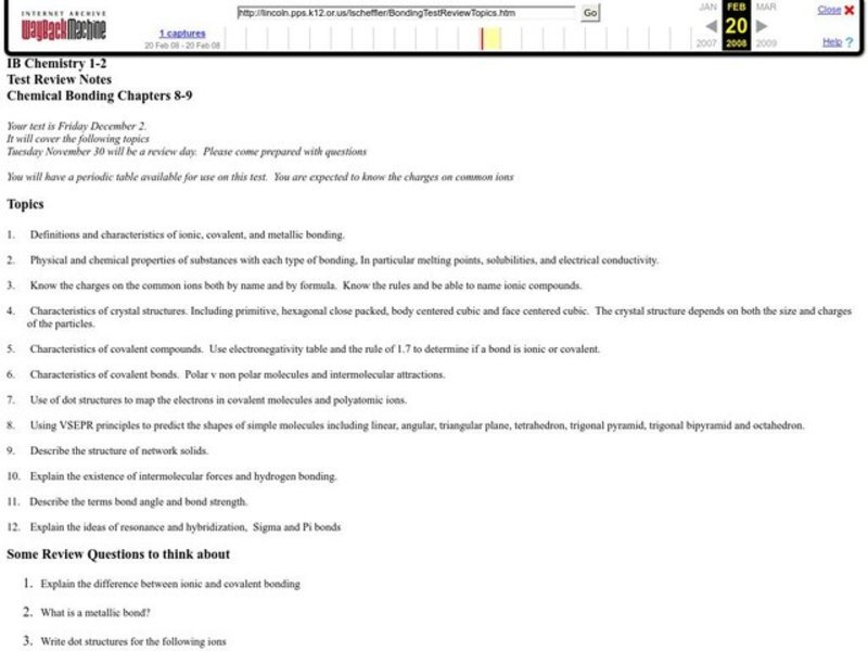 Chemical Bonding Worksheet