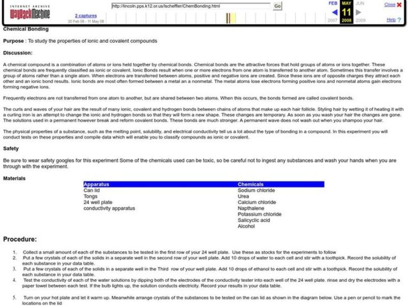 Chemical Bonding Lesson Plan