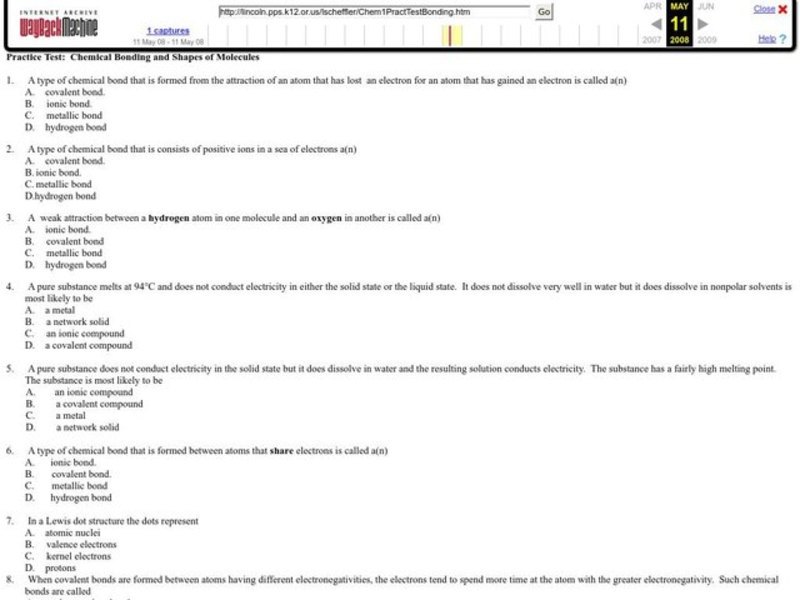 Chemical Bonding and Shapes of Molecules Worksheet