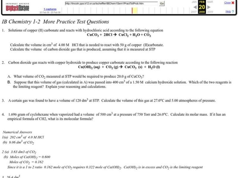Chemistry Practice Lesson Plan