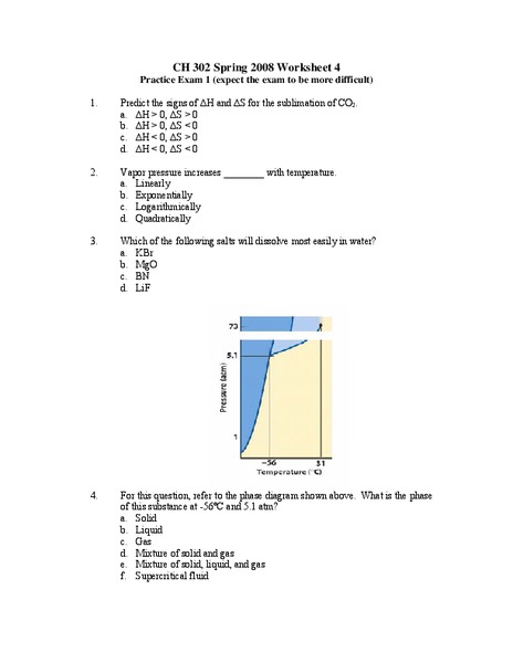 Chemistry Practice Worksheet