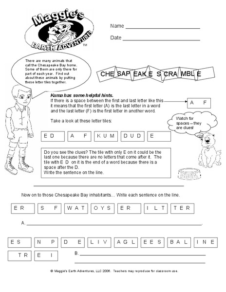 Chesapeake Scramble Worksheet