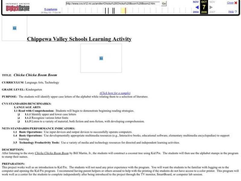 Chicka Chicka Boom Boom Lesson Plan