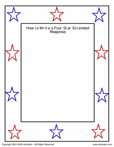 How to Write a Four Star Extended Response Handout