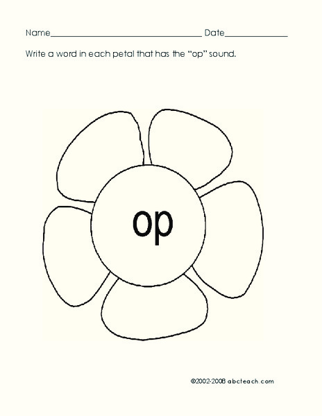 Flower Phonics Worksheet