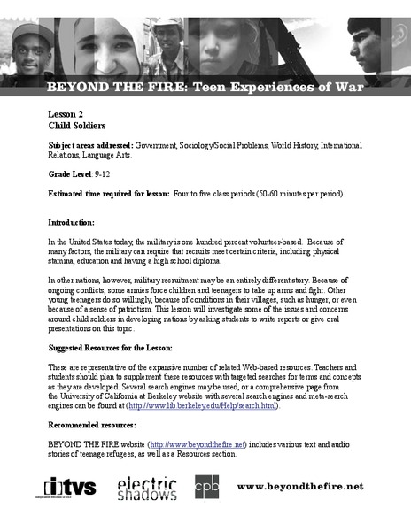 Child Soldiers Lesson Plan