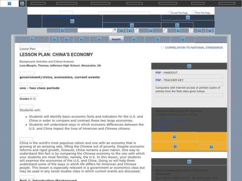 China's Economy Lesson Plan