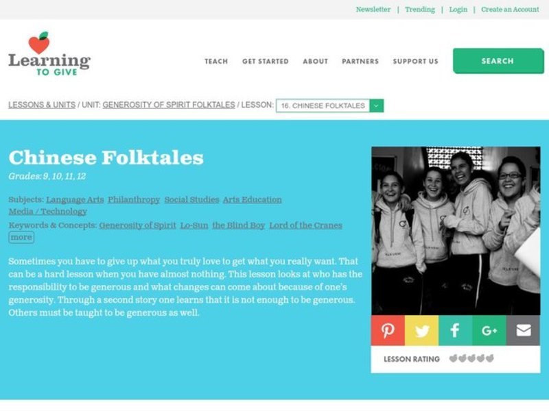 Chinese Folktales Lesson Plan