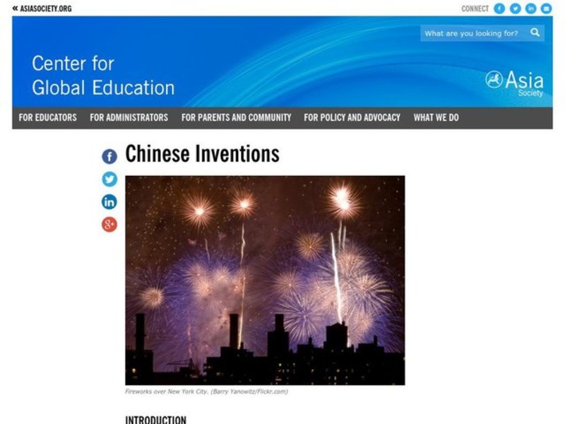 Chinese Inventions Lesson Plan