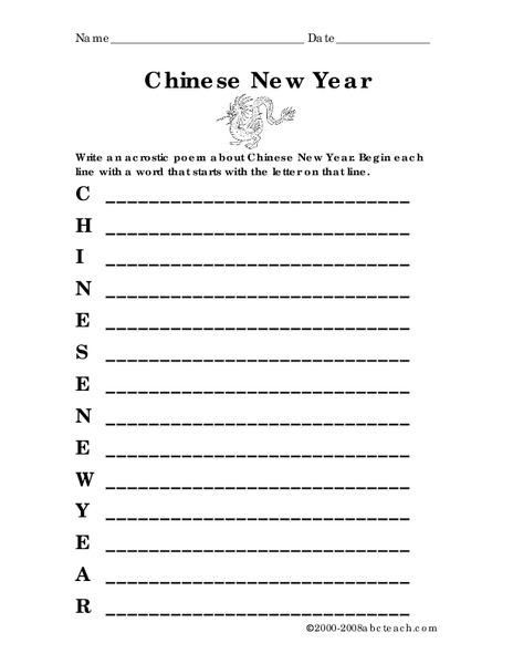 CHINESE NEW YEAR Worksheet