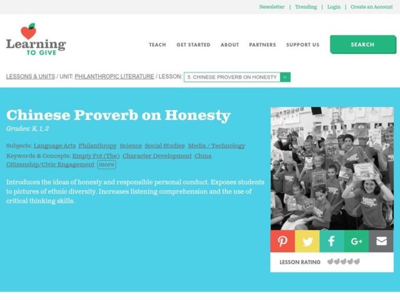 Chinese Proverb on Honesty Lesson Plan