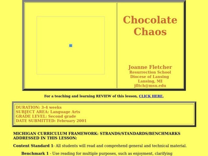 Chocolate Chaos Lesson Plan