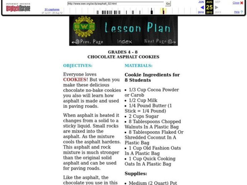 Chocolate Asphalt Cookies Lesson Plan