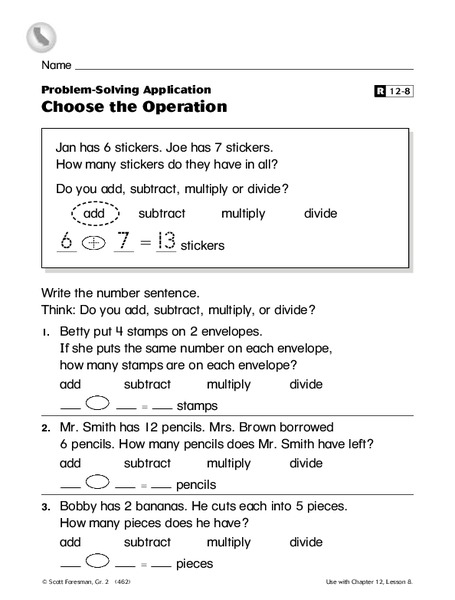 Choose the Operation Worksheet