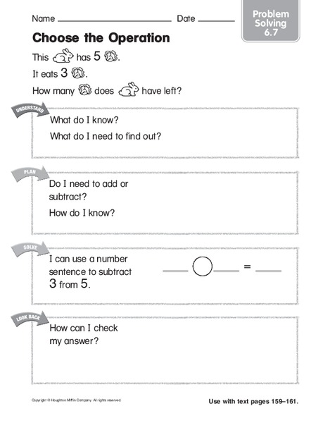 Choose the Operation: Problem Solving Worksheet
