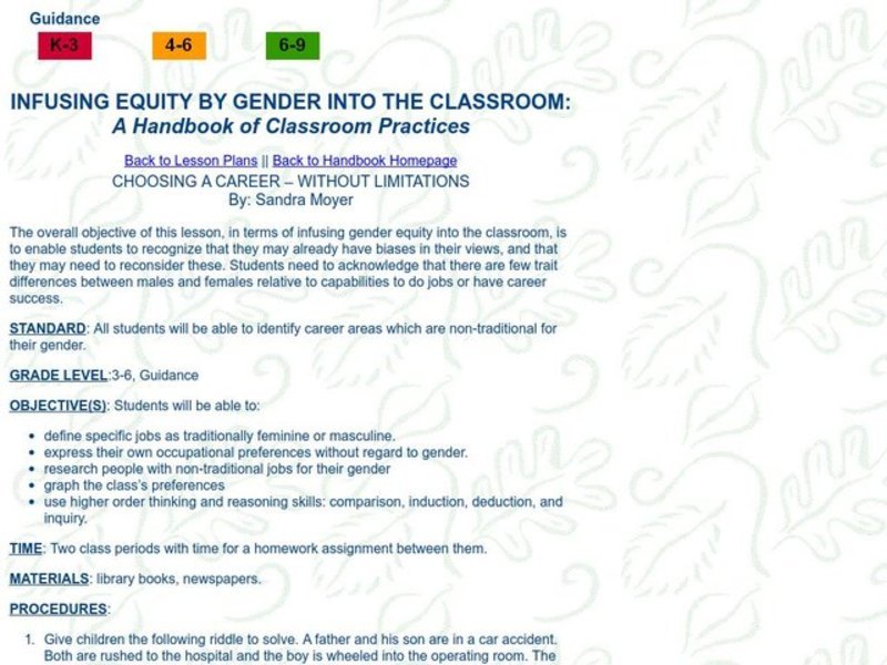 CHOOSING A CAREER - WITHOUT LIMITATIONS Lesson Plan