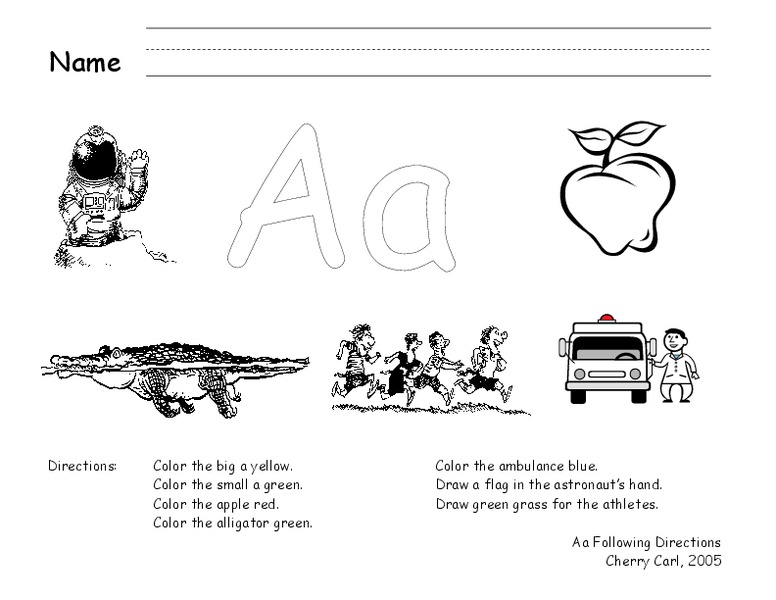 Letter A Worksheet
