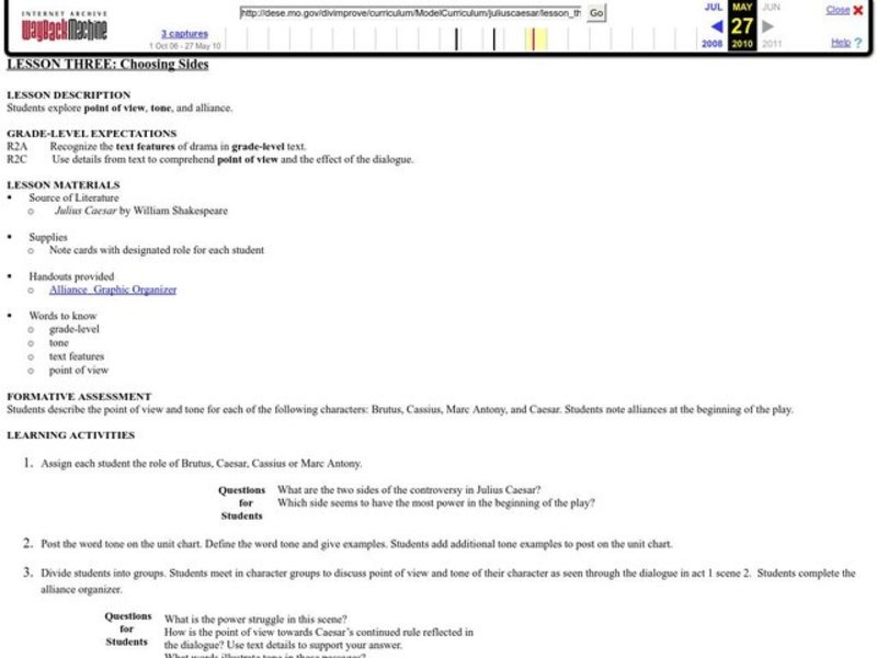 Choosing Sides Lesson Plan
