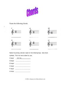 Chords Worksheet