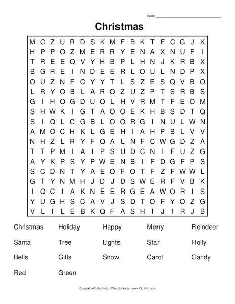 Christmas Worksheet