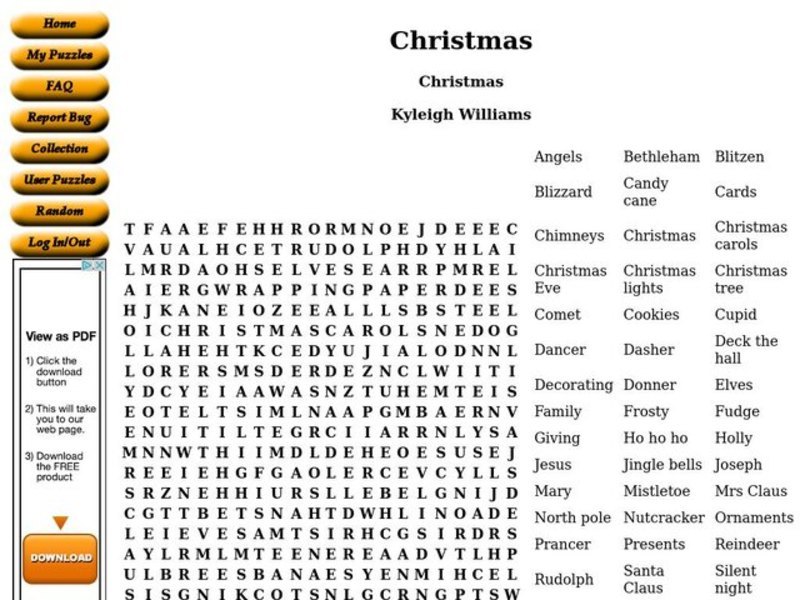Christmas Worksheet