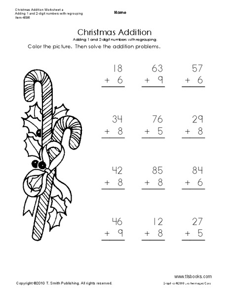 Christmas Addition Worksheet