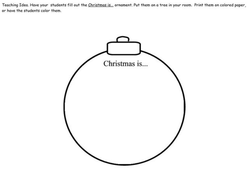 Christmas Ornament Worksheet