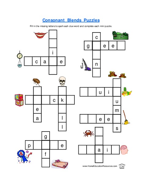 Consonant Blends Puzzles Lesson Plan