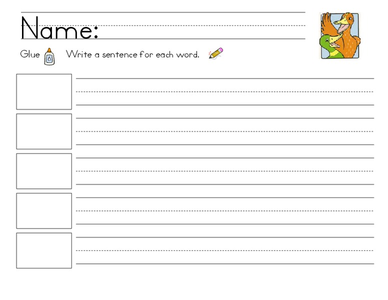 Kelly's Kindergarten: Q Word Sentences Worksheet