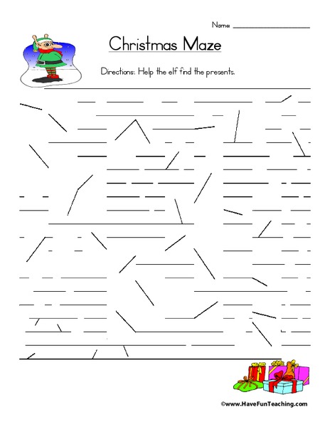 Christmas Maze Worksheet