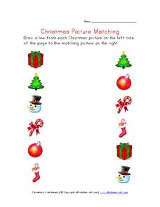 Christmas Picture Matching Worksheet