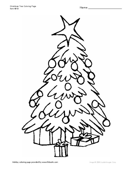 Christmas Tree Coloring Page Worksheet