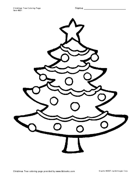 Christmas Tree Coloring Page Worksheet