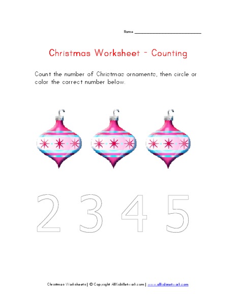 Christmas Worksheet - Counting Worksheet