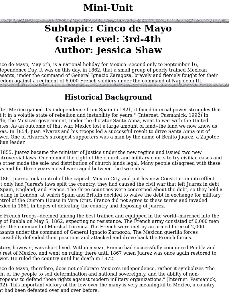 Cinco de Mayo Lesson Plan