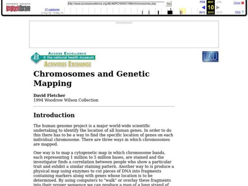 Chromosomes and Genetic Mapping Lesson Plan