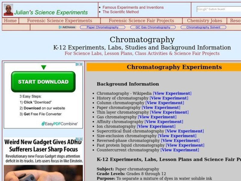 Chromatography Lesson Plan