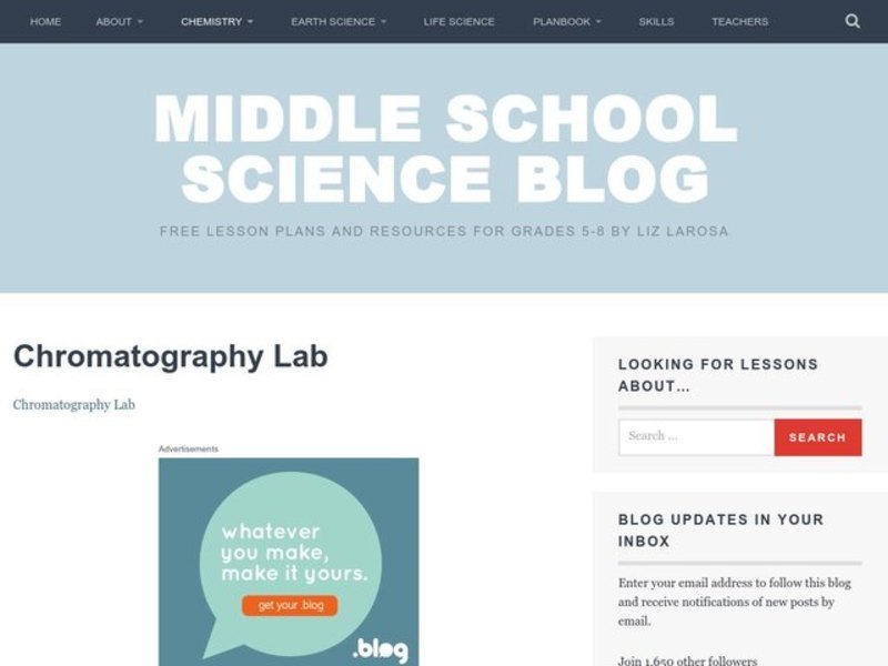 Chromatography Lab Lesson Plan