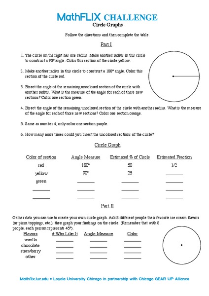 Circle Graphs Worksheet