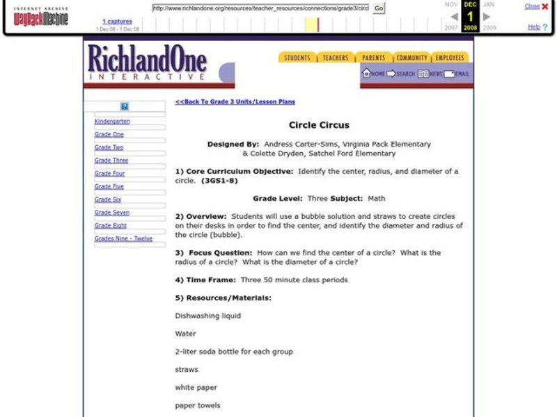 Circle Circus Lesson Plan