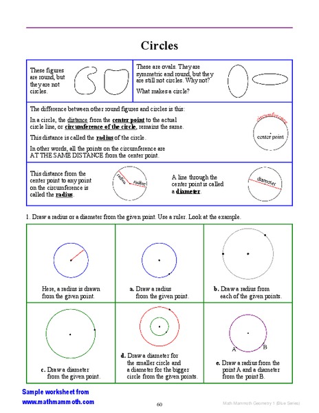 Circles Worksheet