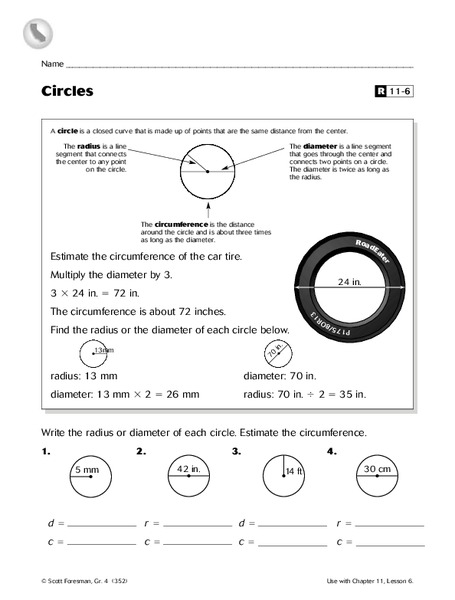 Circles Worksheet